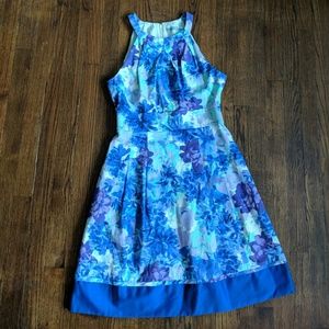 Eliza J Blue Floral Watercolor Dress 8